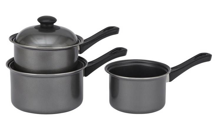 Argos Home 3 Piece Non Stick Carbon Steel Pan Set - McGrocer