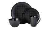 Argos Home Geo 16 Piece Stoneware Dinner Set - Black - McGrocer