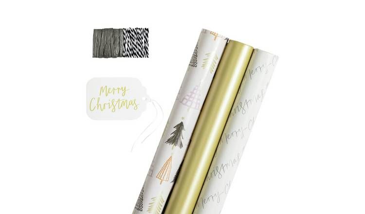 Argos Home Glam 3 Piece Wrapping Paper Set - McGrocer