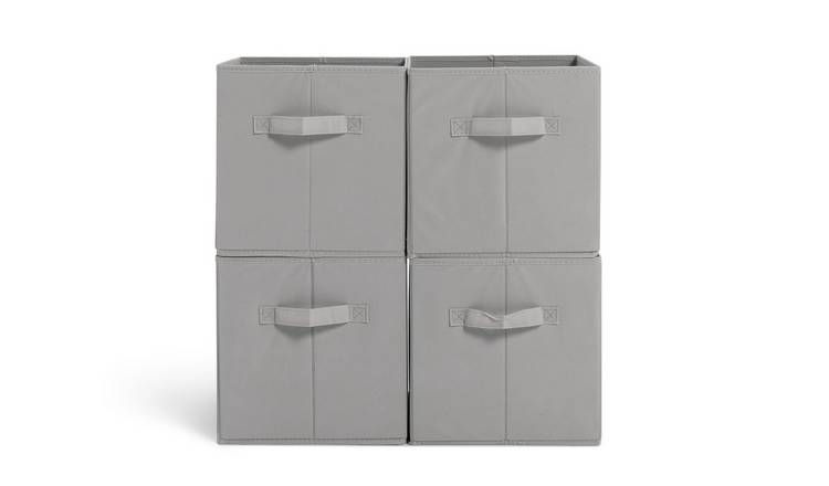 Argos Home Set of 4 Grey Storage Boxes - McGrocer