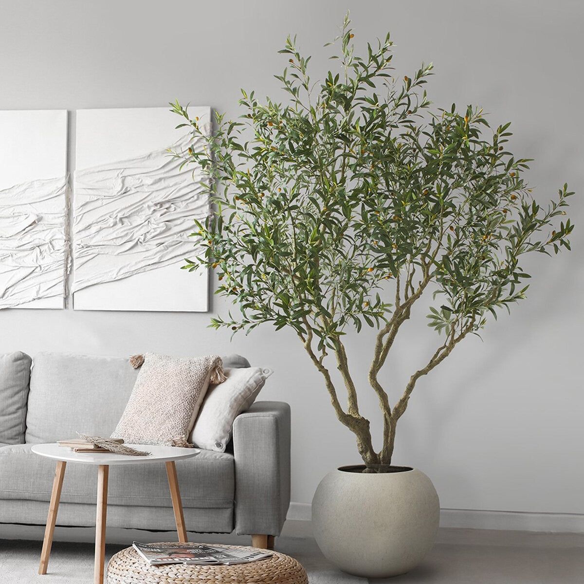 Artificial 8ft Olive Tree in Planter - McGrocer