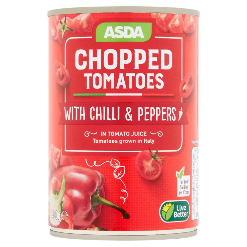 ASDA Chopped Tomatoes with Chilli & Peppers - McGrocer