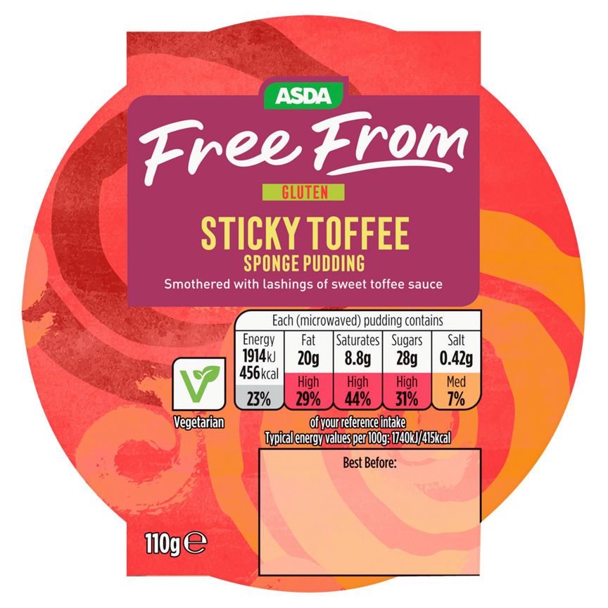 ASDA Free From Sticky Toffee Sponge Pudding - McGrocer
