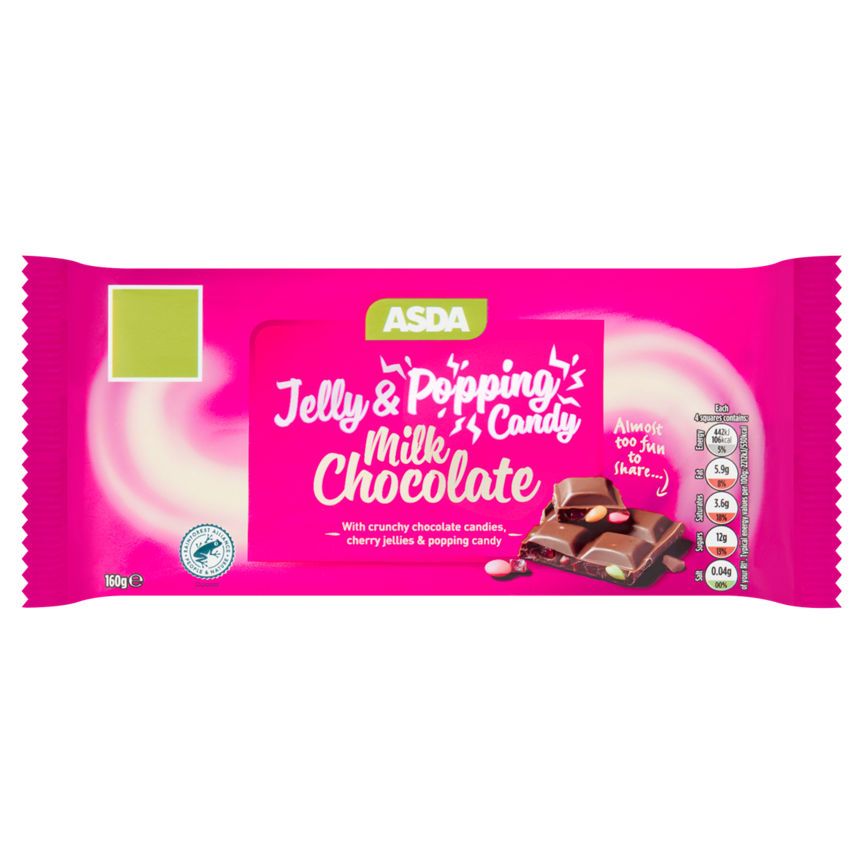 ASDA Jelly & Popping Candy Milk Chocolate 160g - McGrocer