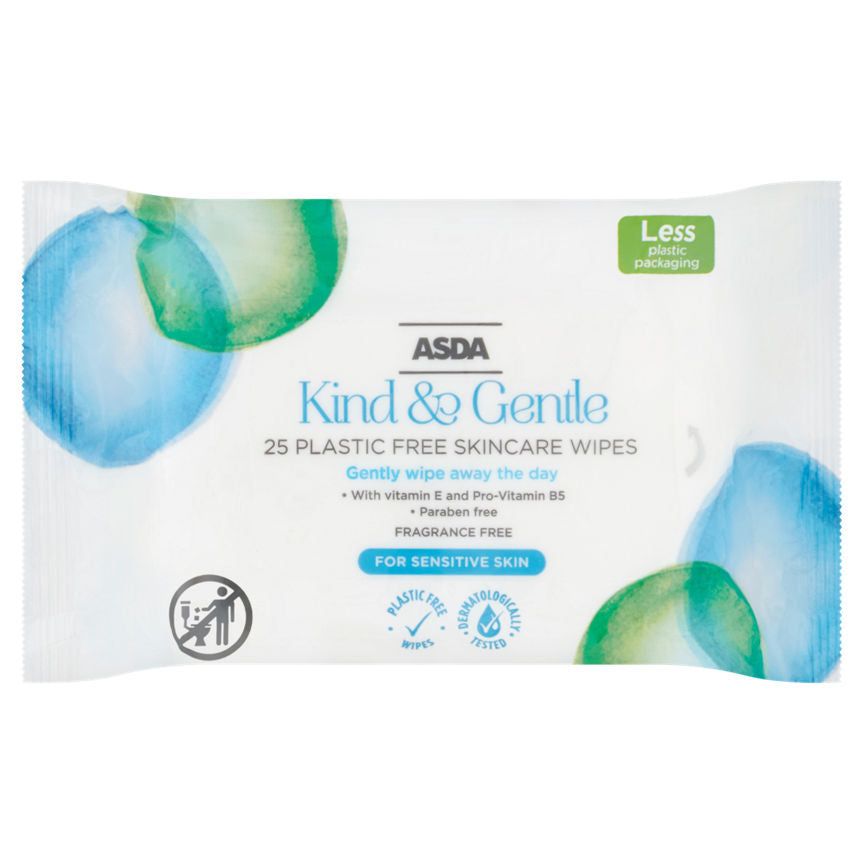 ASDA Kind & Gentle 25 Plastic Free Skincare Wipes - McGrocer