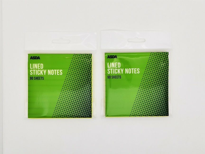 ASDA Lined Sticky Notes - McGrocer