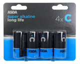 ASDA Long Life Super Alkaline C Batteries - McGrocer