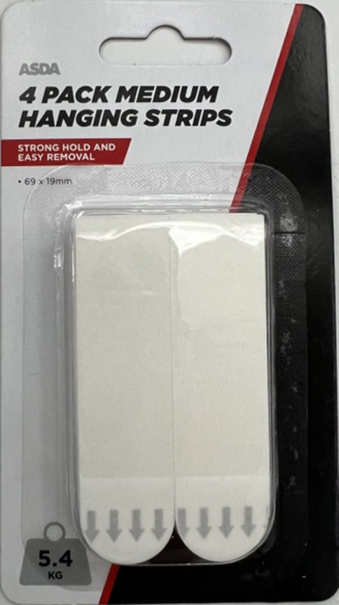 ASDA Medium Hanging Strips 4Pk - McGrocer