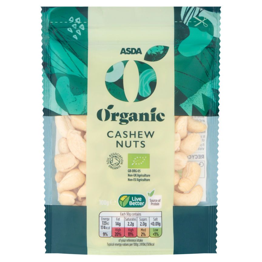 ASDA Organic Cashew Nuts 100g - McGrocer