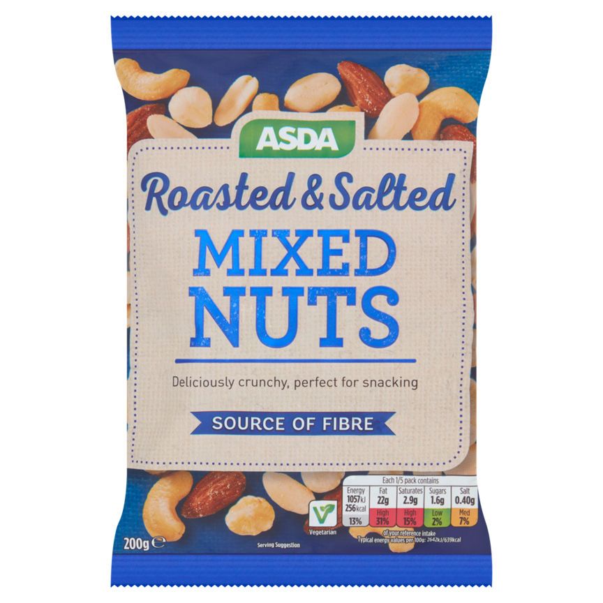 ASDA Roasted & Salted Mixed Nuts 200g - McGrocer