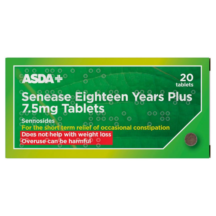 ASDA Senease Eighteen Years Plus 7.5mg Tablets 20 Tablets - McGrocer