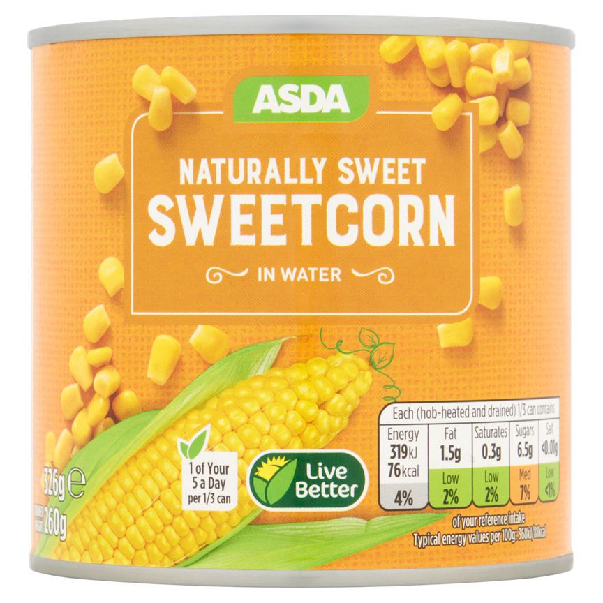 ASDA Sweetcorn in Water - McGrocer
