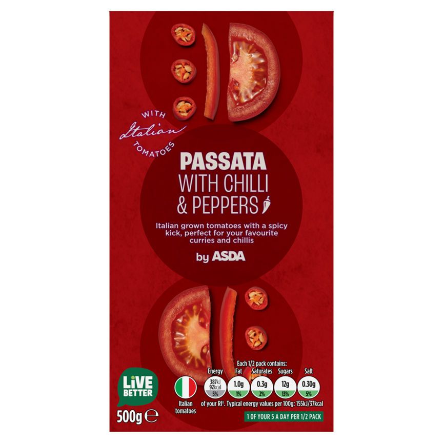 ASDA Tomato Passata with Chilli & Peppers - McGrocer