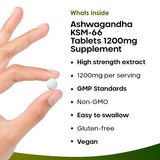 Ashwagandha KSM-66 1200mg Root Extract - 365 Vegan Tablets - McGrocer