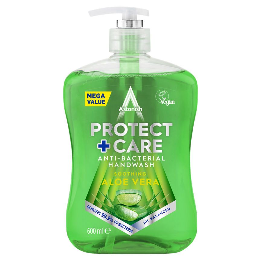 Astonish Protect + Care Anti-Bacterial Handwash Aloe Vera 600ml - McGrocer