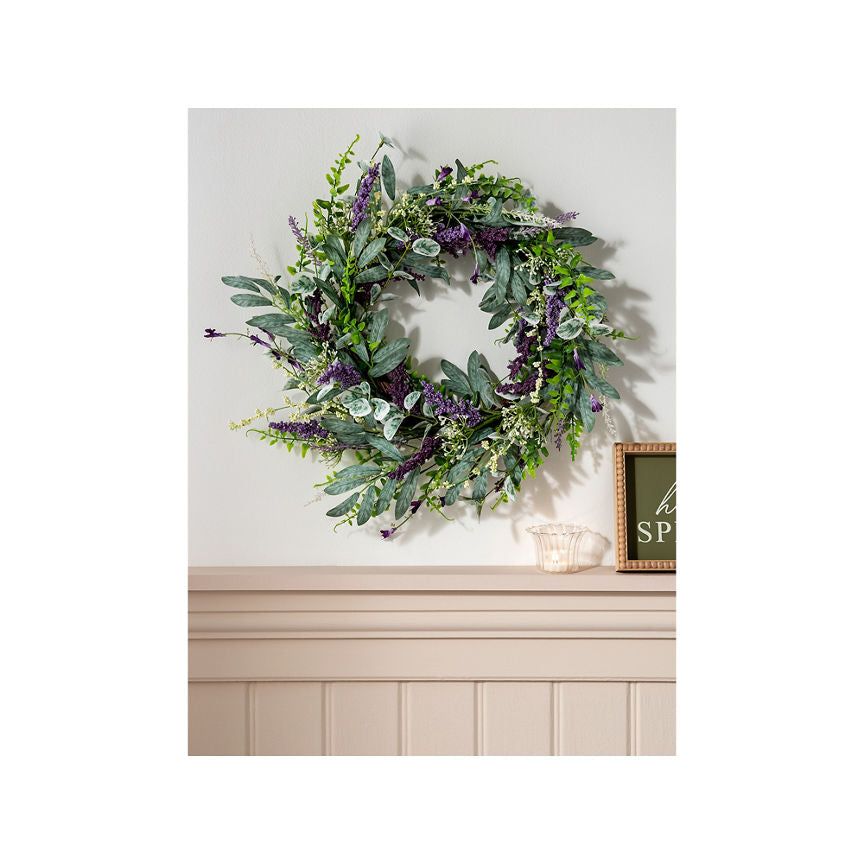 At Home with Stacey Solomon Lilac Lavender Wreath - McGrocer