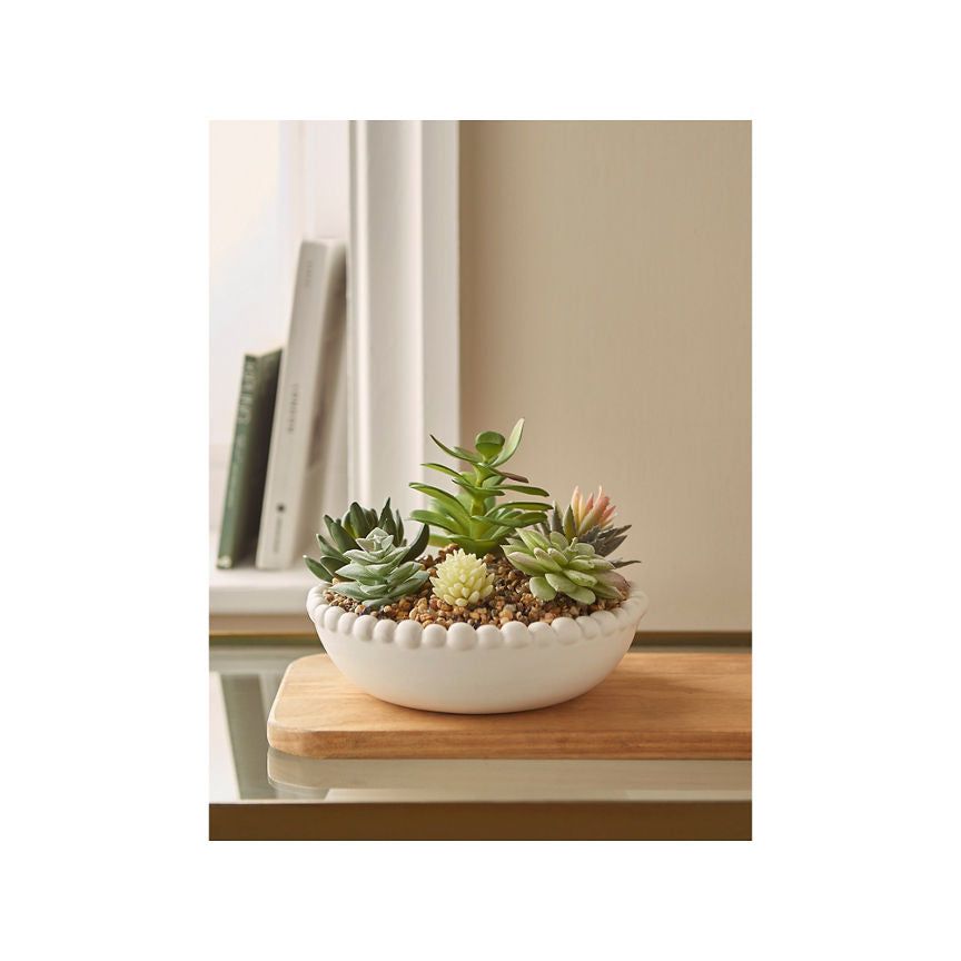 At Home with Stacey Solomon White Beaded Succulent Bowl - McGrocer