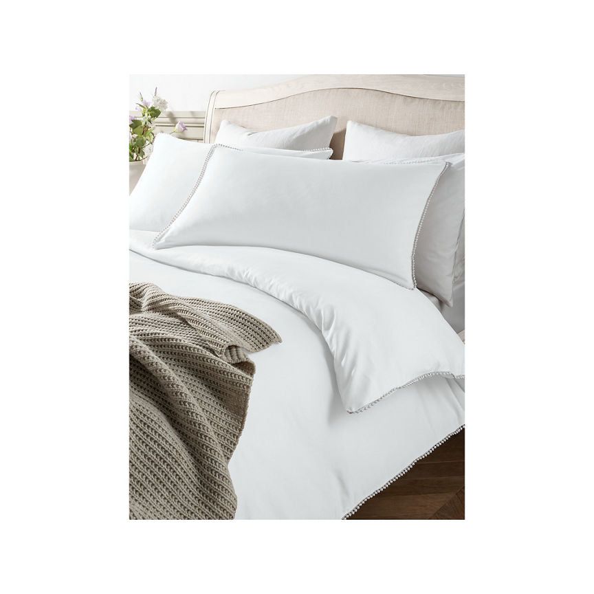 At Home with Stacey Solomon White Bobble Edge Duvet Set - Double - McGrocer