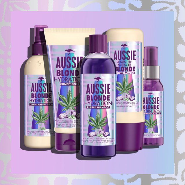 Aussie Blonde Hydration Purple Shampoo with Hemp for Blonde and Silver Hair 290ml - McGrocer