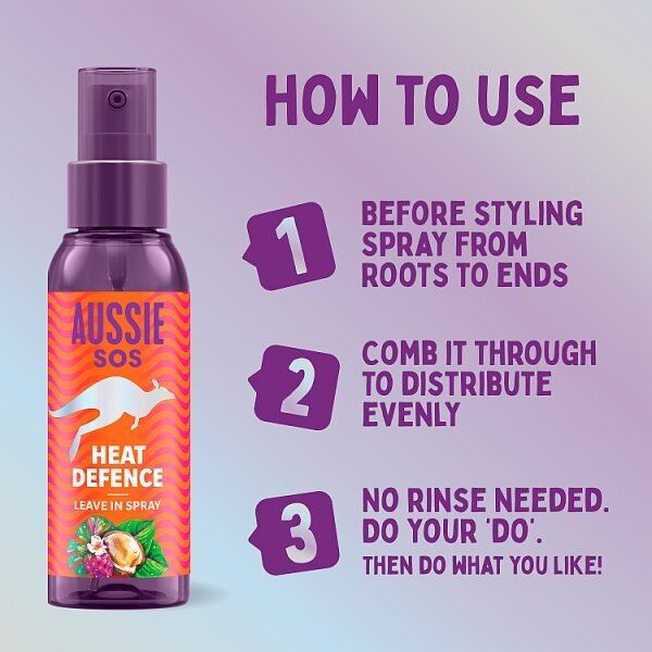Aussie SOS Heat Protector Saviour Leave-In Hair Spray 100ml - McGrocer
