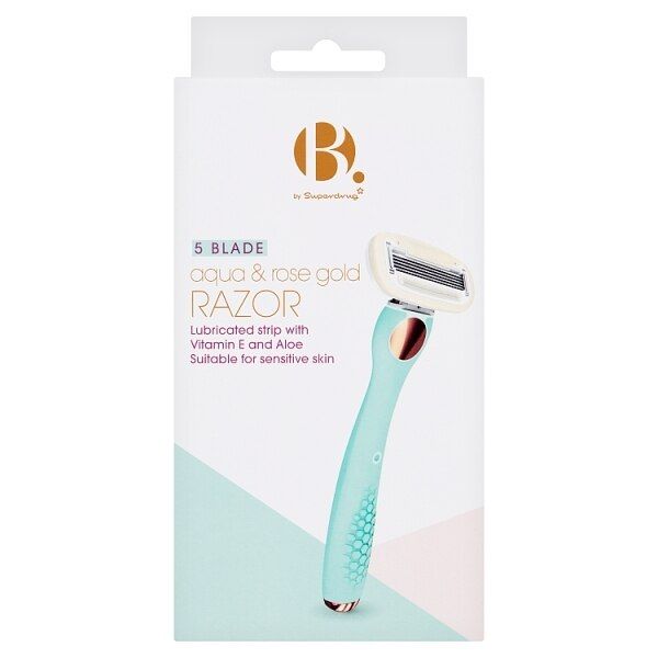 B. 5 Razor Blade Rose Gold Handle Aqua - McGrocer