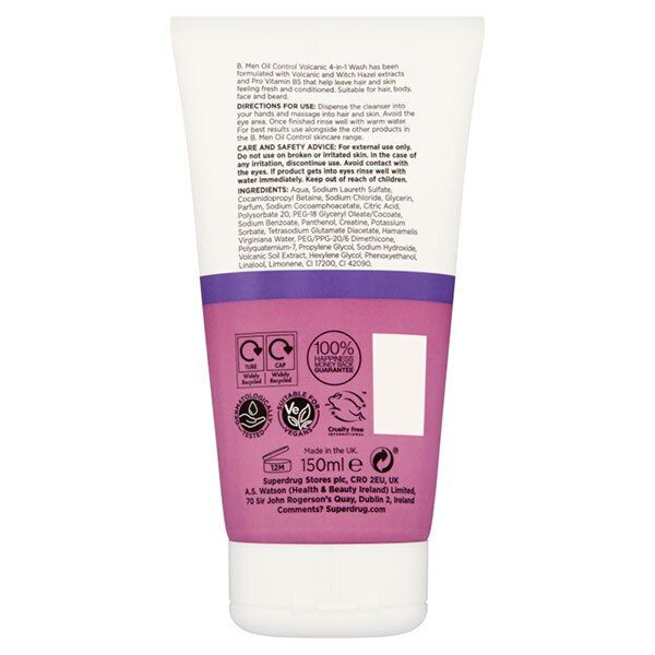 B. Men Oil Control Volcanic 4-in-1 Wash 150ml - McGrocer