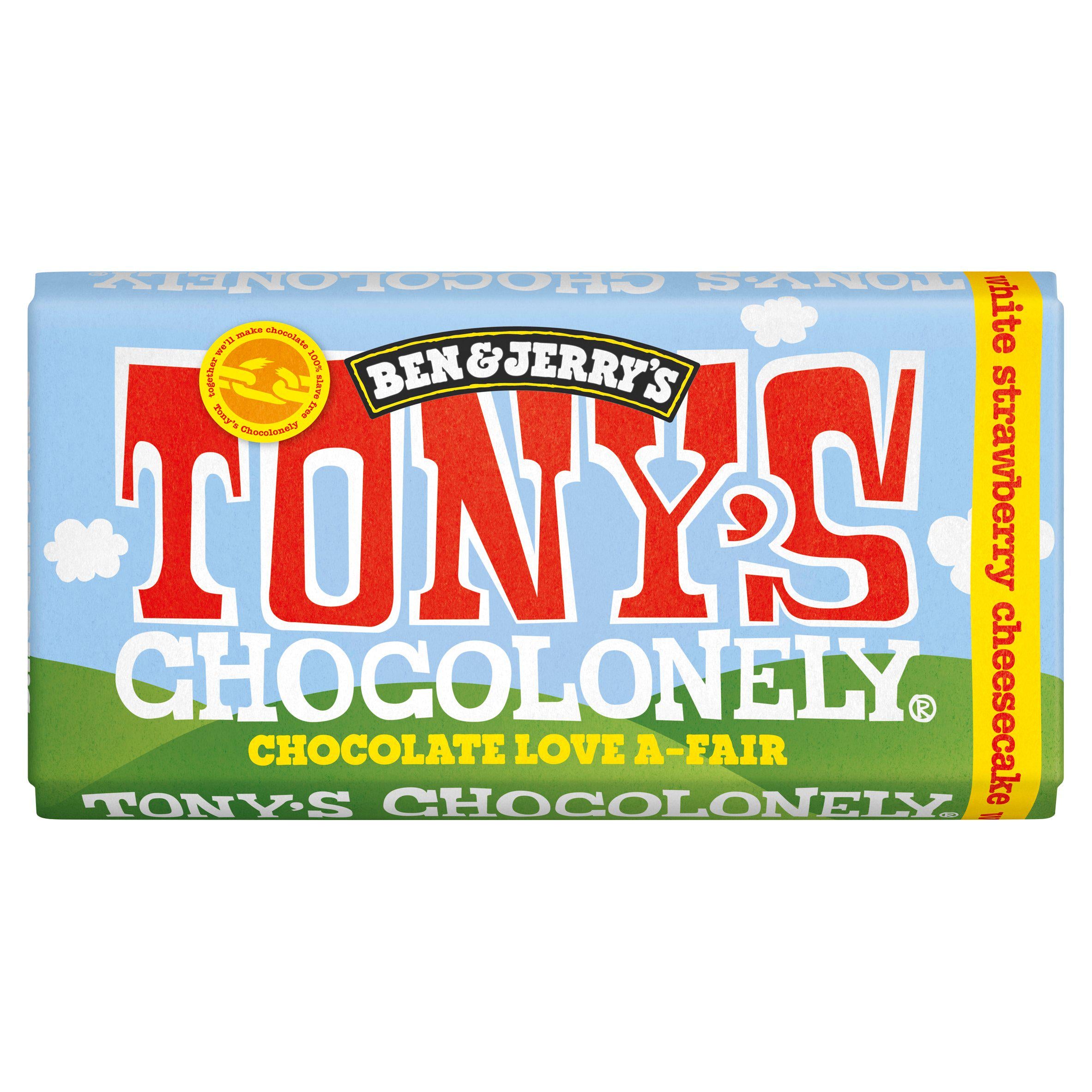 Tony's Chocolonel Chocolate Love A-Fair White Strawberry Cheesecake 180g GOODS Sainsburys