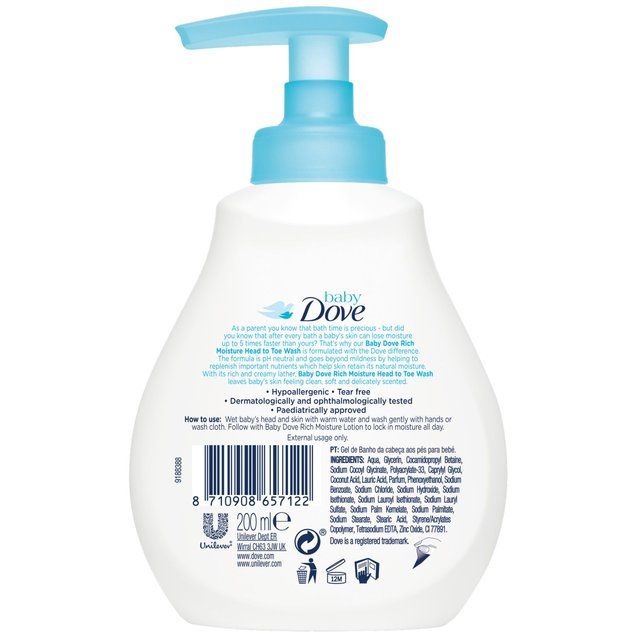 Baby Dove Head To Toe Baby Wash Rich Moisture 200ml - McGrocer