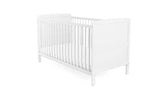 Baby Elegance Travis Baby Cot Bed with Mattress - White - McGrocer
