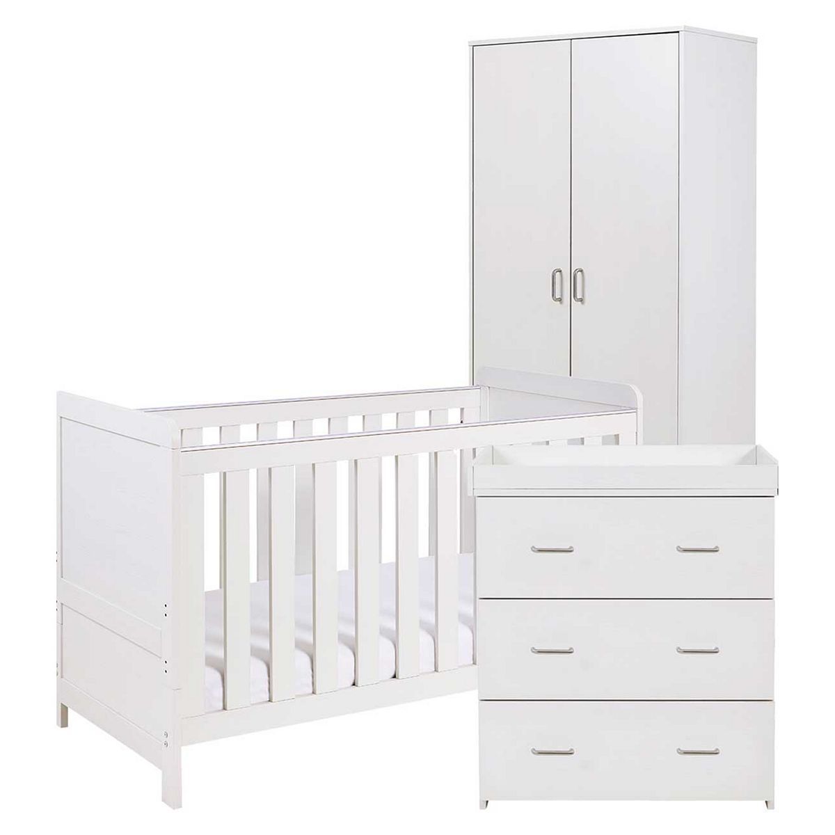 Babymore Caro 3 Piece Room Set - White Wash - McGrocer