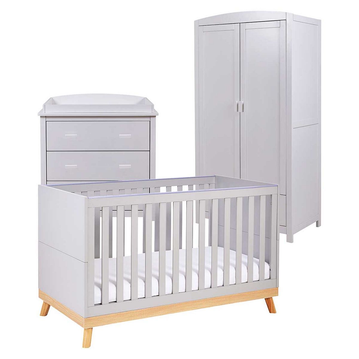 Babymore Mona 3 Piece Room Set - Grey - McGrocer