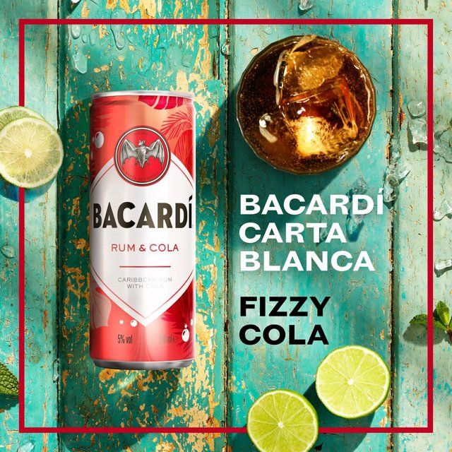 Bacardi Rum & Cola Premix Rum Cocktail 250ml - McGrocer