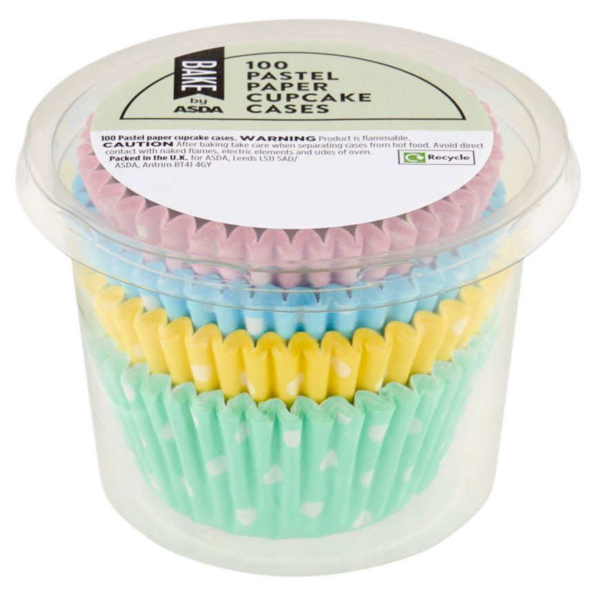 BAKE by ASDA Pastel Paper Cupcake Cases - McGrocer
