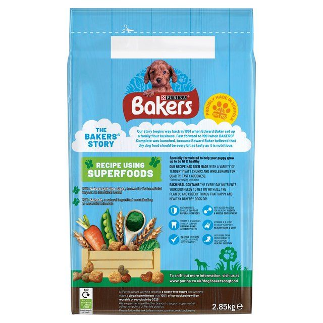 Bakers Puppy Chicken with Vegetables Dry Dog Food    2.85kg - McGrocer