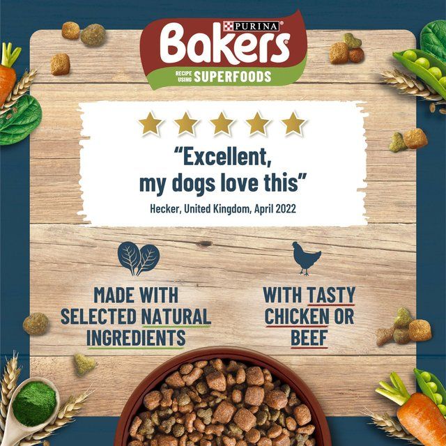 Bakers Small Dog Beef Dry Dog Food   2.85kg - McGrocer