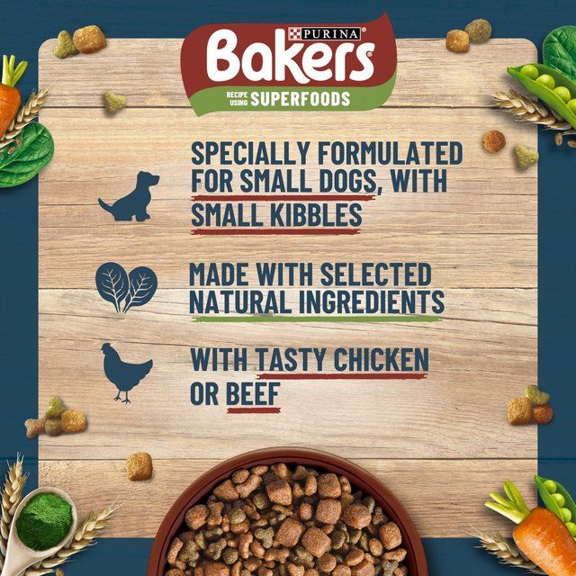 Bakers Small Dog Beef Dry Dog Food   2.85kg - McGrocer