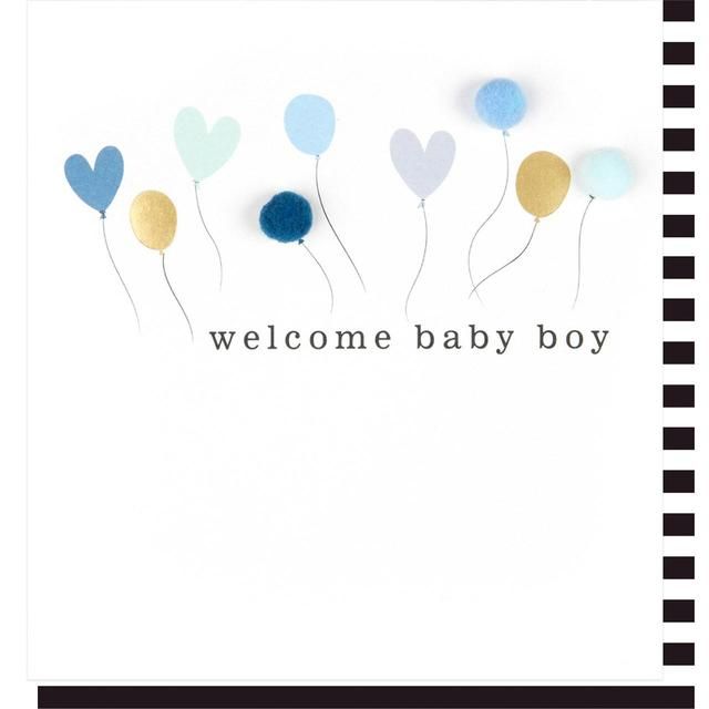 Balloons Welcome New Baby Boy Card - McGrocer