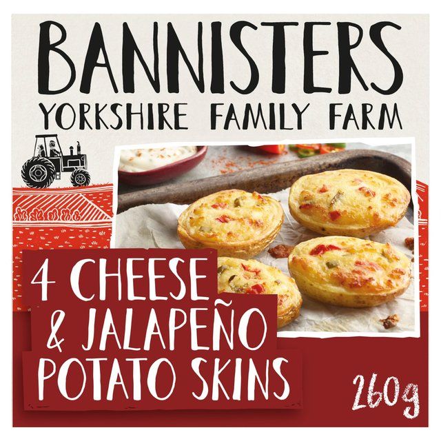 Bannisters Farm 4 Cheese & Jalapeno Baked Potato Skins 260g - McGrocer