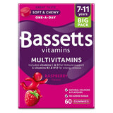 Bassetts Multivitamins Raspberry Flavour Soft and Chewies 7-11 Years - 60 Pack - McGrocer