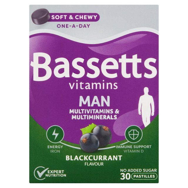 Bassetts Vitamins Man Multivitamins & Multimineral Blackcurrant Flavour 30 per pack - McGrocer