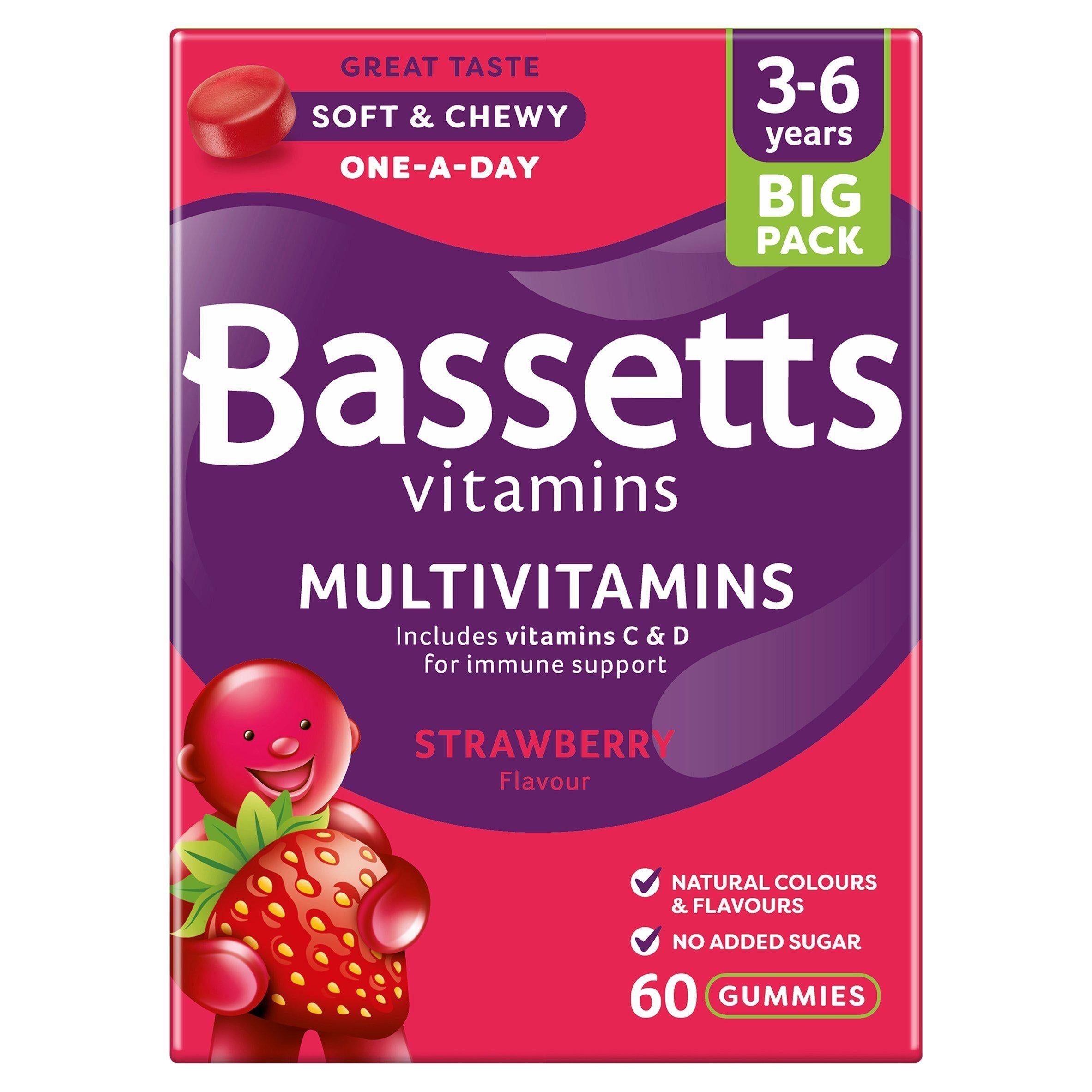 Bassetts Vitamins Multivitamins 3-6 Years Soft & Chewies x60 - McGrocer