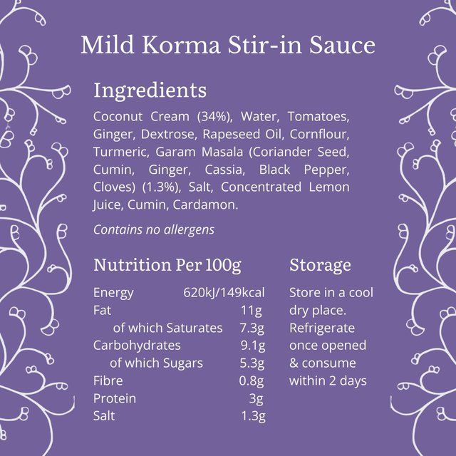 Bay's Kitchen Mild Korma Low Fodmap Stir-in Sauce 260g - McGrocer
