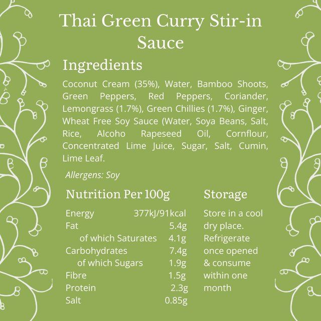 Bay's Kitchen Thai Green Curry Low Fodmap Stir-in Sauce 260g - McGrocer
