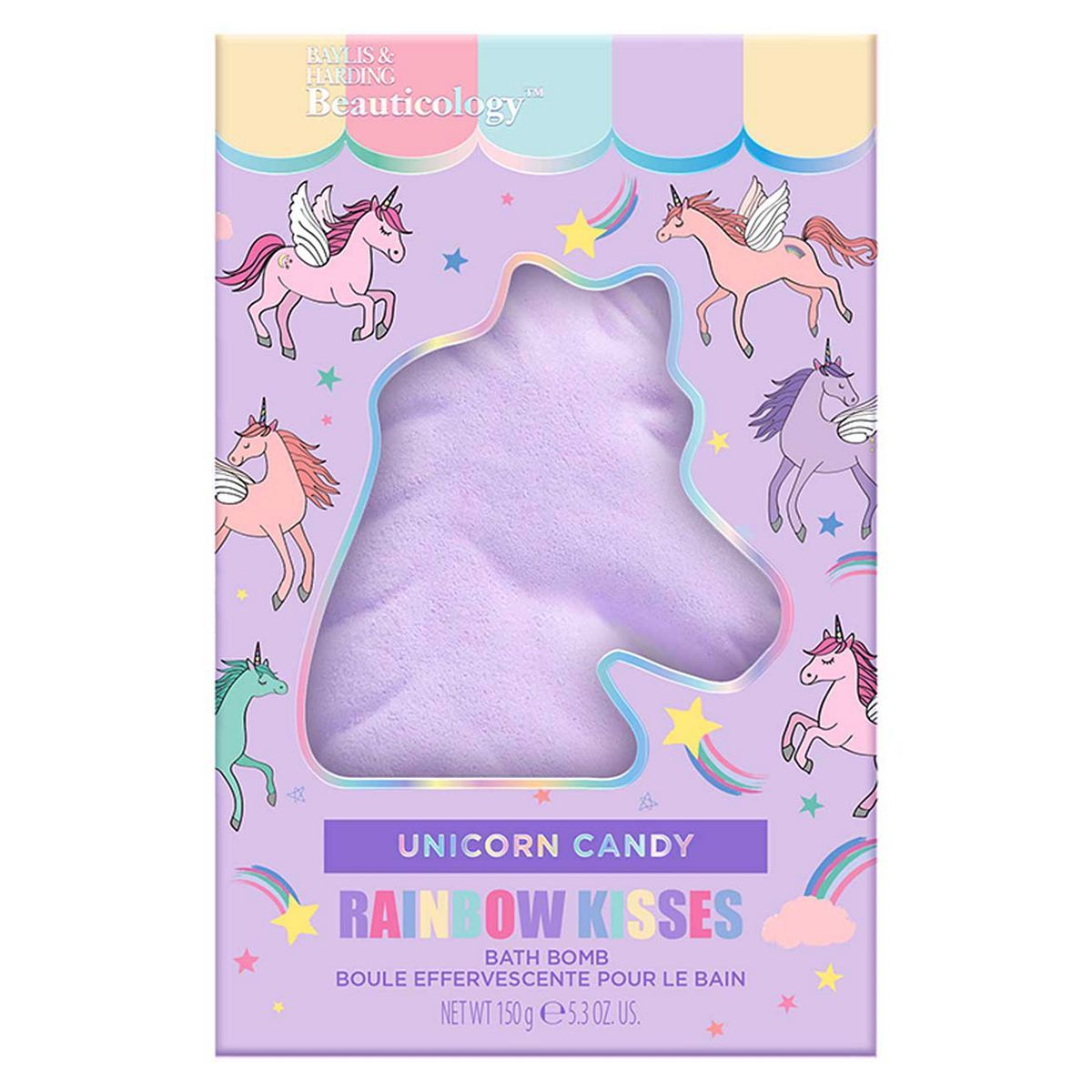 Baylis & Harding Beauticology Rainbow Kisses Unicorn Candy Bath Fizzer 150g - McGrocer