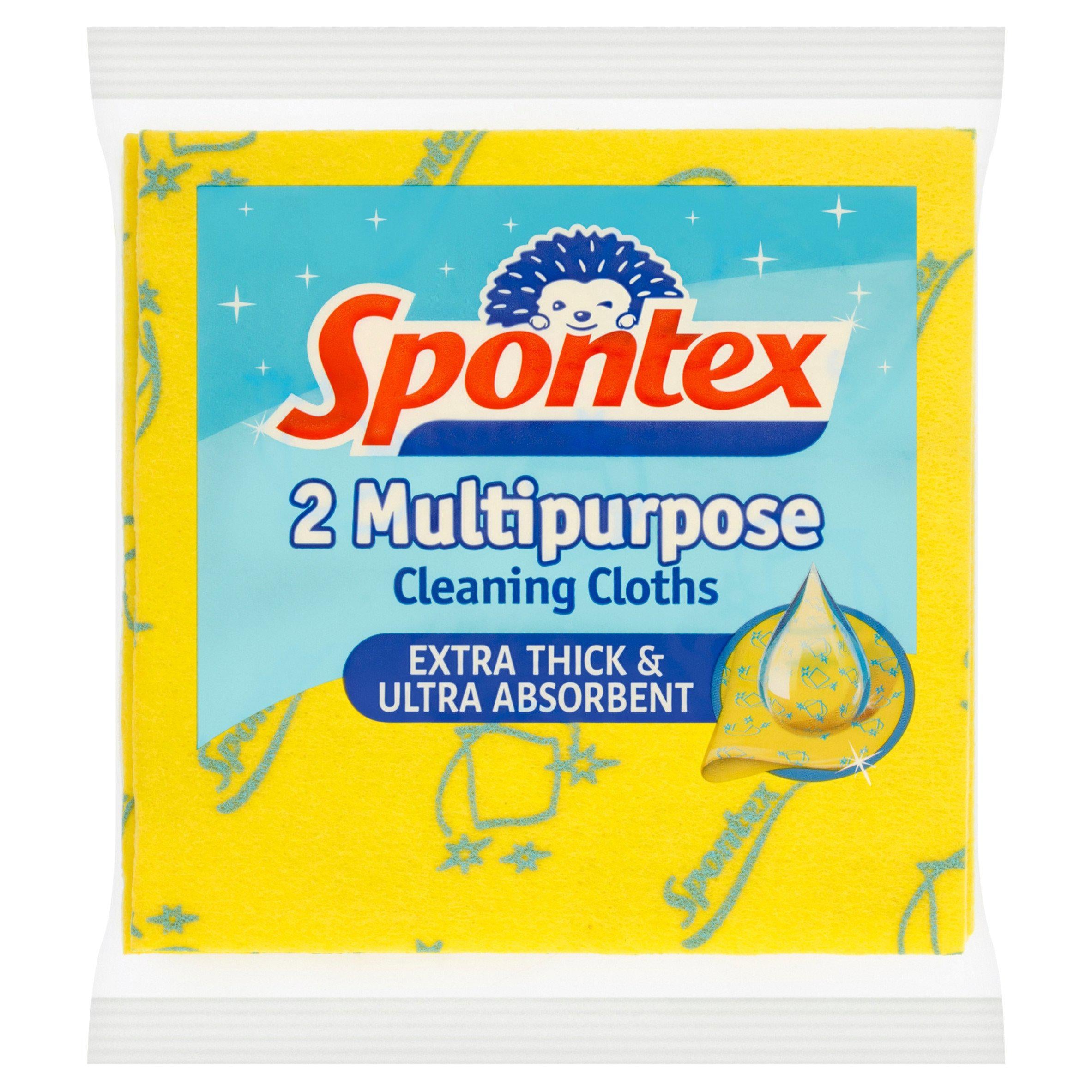 Spontex Multi-Purpose Cloth x2 Rubber gloves cloths & sponges Sainsburys