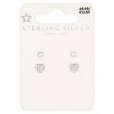 Superdrug Premium Sterling Silver 2 Pack Heart Stud GOODS Superdrug