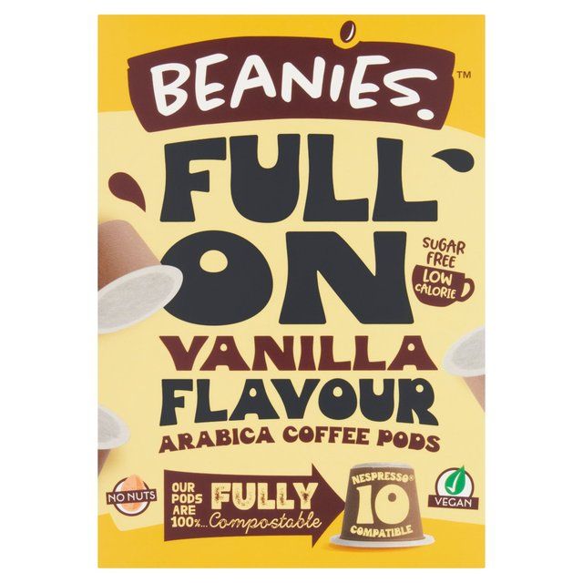 Beanies Vanilla Flavoured Fully Compostable Coffee Pods 10 per pack - McGrocer