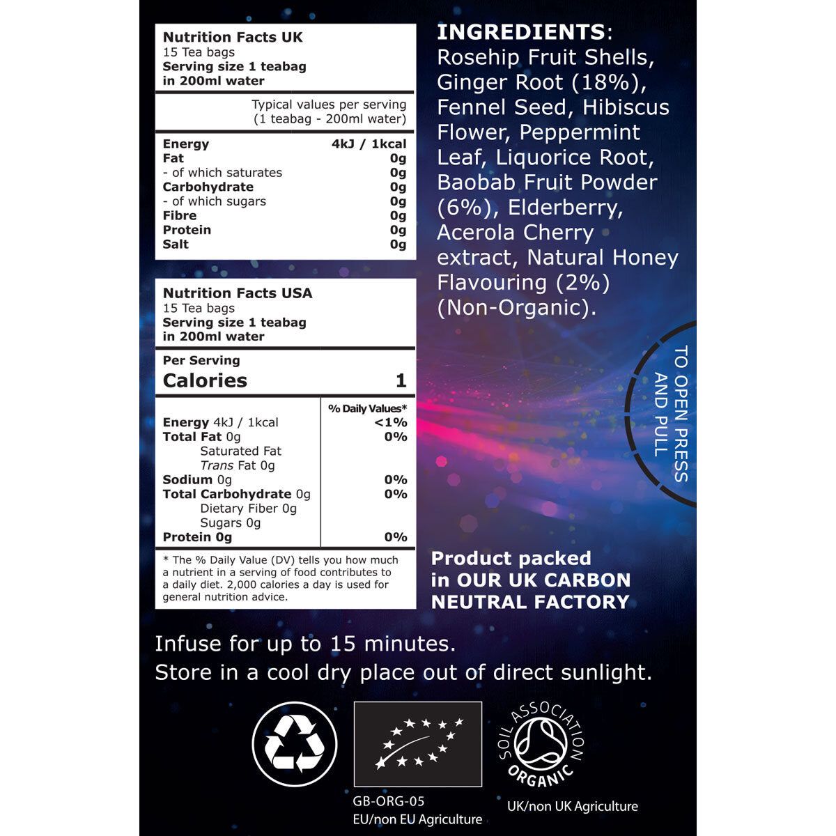 Beau-T-Full Tea Organic Immunity Tea Bags, 6 x 15 Pack - McGrocer