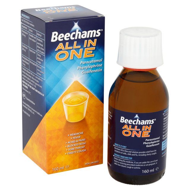 Beechams All in One Cold & Flu Liquid Medicine 160ml - McGrocer