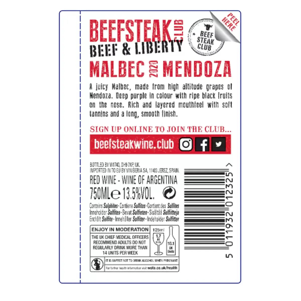 Beefsteak Club Malbec, 75cl - McGrocer